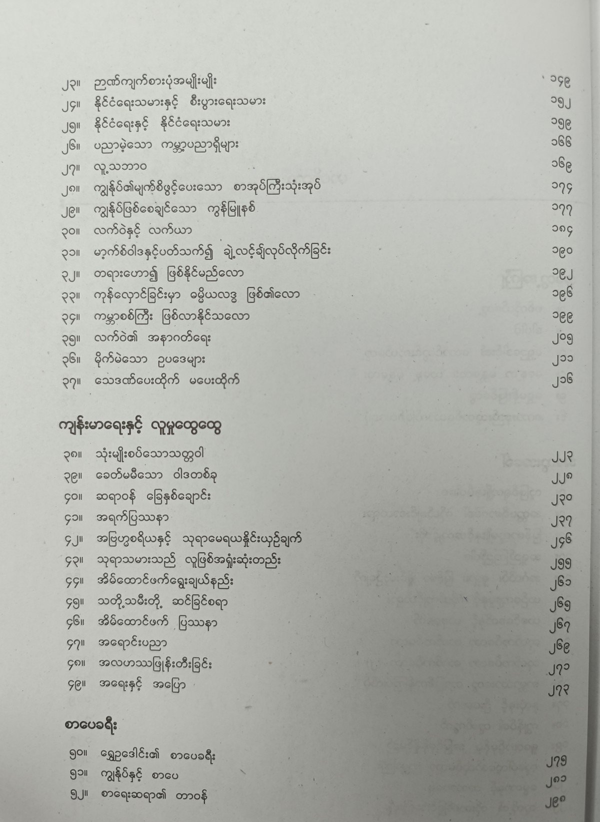 အတွေးအခေါ်ဆောင်းပါးပေါင်းချုပ် (၁)