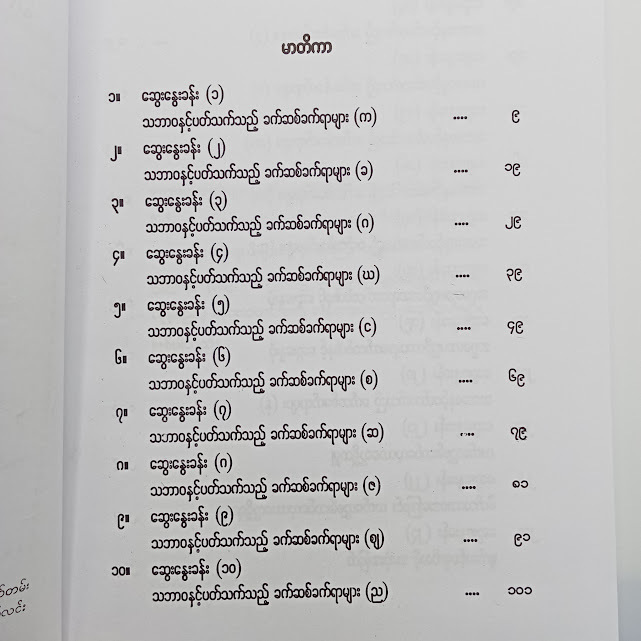 သဘာဝနှင့်ပတ်သတ်သည့် ခက်ရာခက်ဆစ်များ(ရွှေဥဒေါင်း)