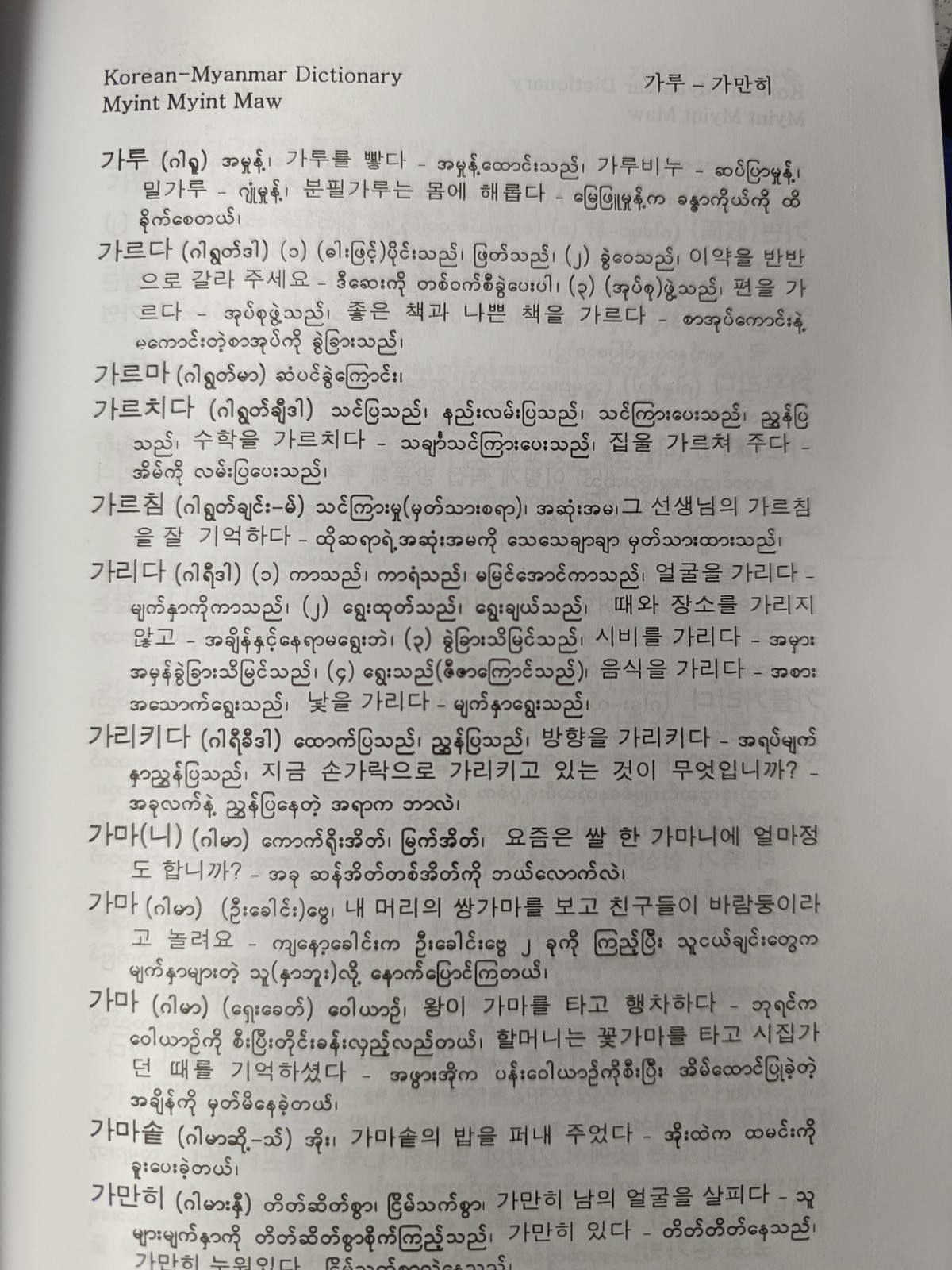 ကိုရီးယား-မြန်မာ အဘိဓာန် (ကဏ္ဍအလိုက် ဝေါဟာရများ) (ဒေါ်မြင့်မြင့်မော်)
