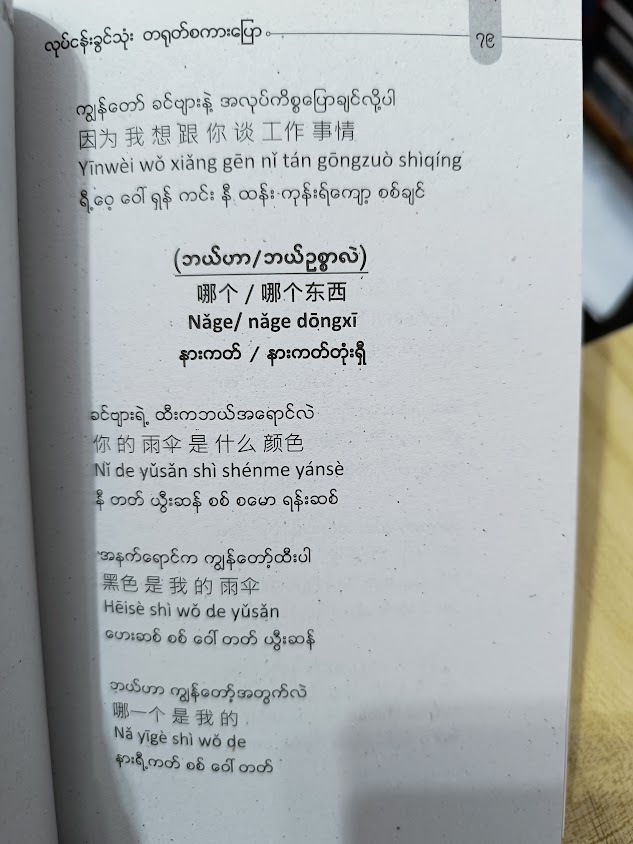 Speak basic business Chinese-Myanmar - Nann