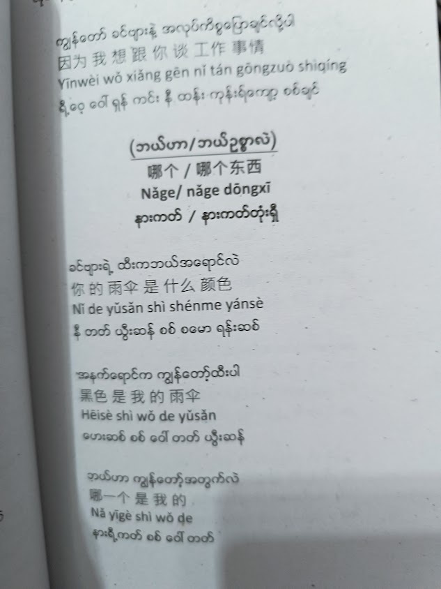 Speak basic business Chinese-Myanmar - Nann