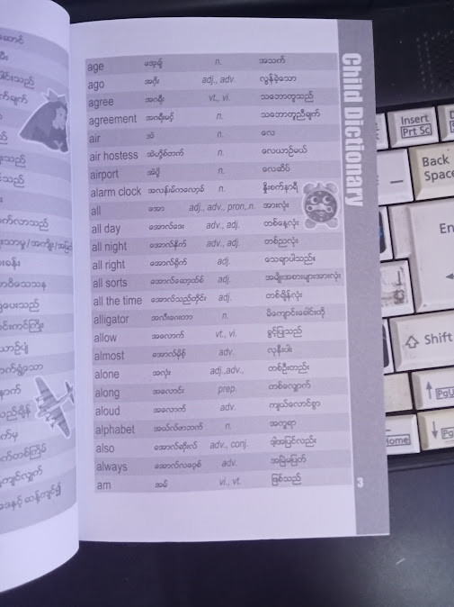 ကလေးများအတွက်အင်္ဂလိပ် မြန်မာ အဘိဓာန်(ဆရာပြည်ကျော်ကျော်)